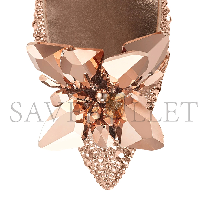 Ji*y Ch* allure rose gold crystal covered pointy toe pumps allurexwc